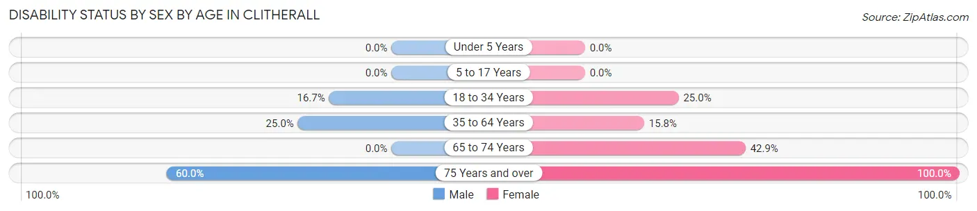 Disability Status by Sex by Age in Clitherall