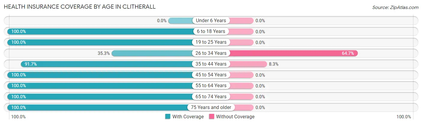 Health Insurance Coverage by Age in Clitherall