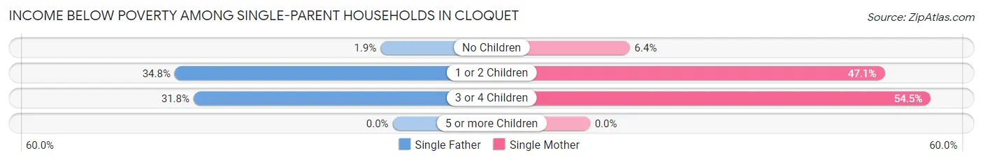 Income Below Poverty Among Single-Parent Households in Cloquet