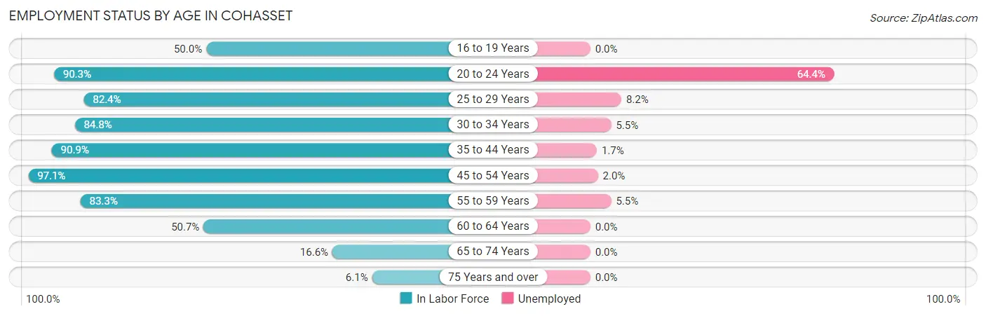 Employment Status by Age in Cohasset