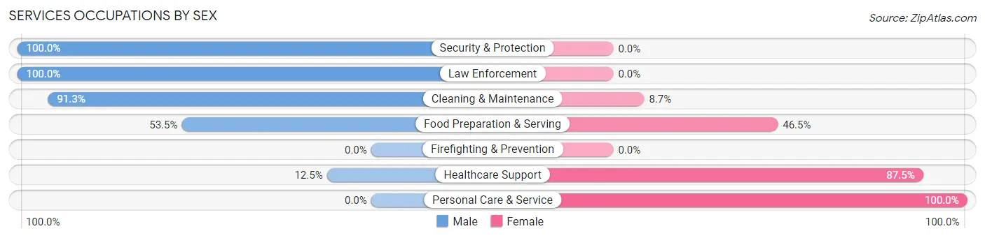Services Occupations by Sex in Coleraine