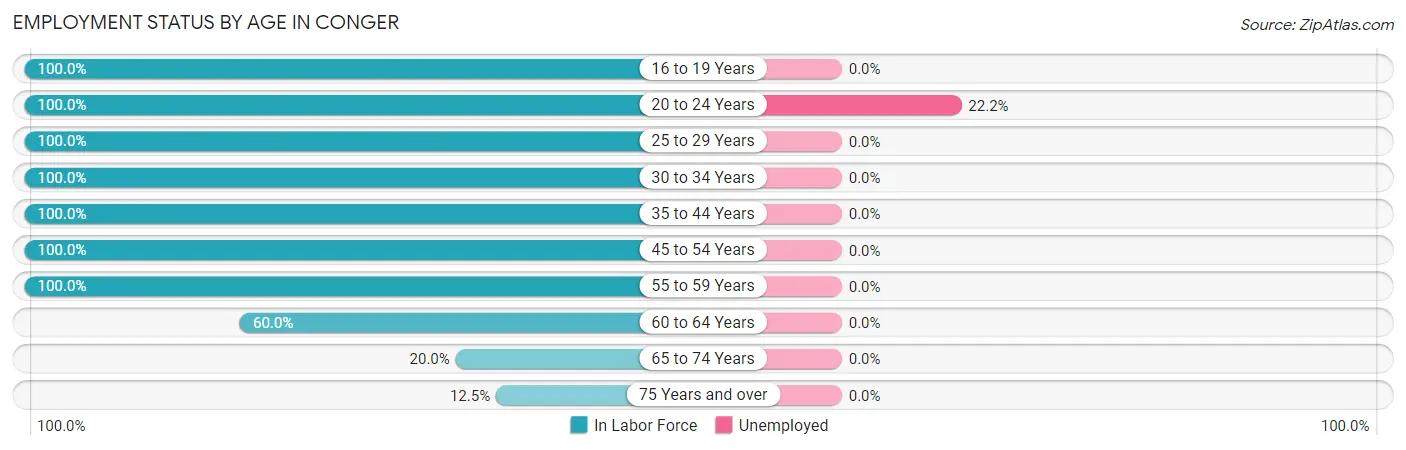Employment Status by Age in Conger