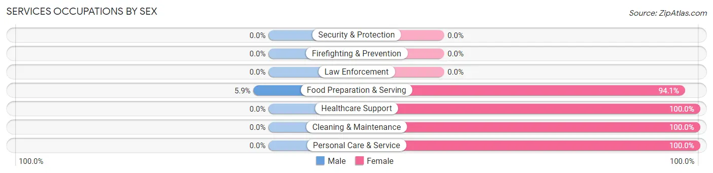 Services Occupations by Sex in Cosmos