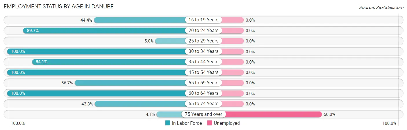 Employment Status by Age in Danube