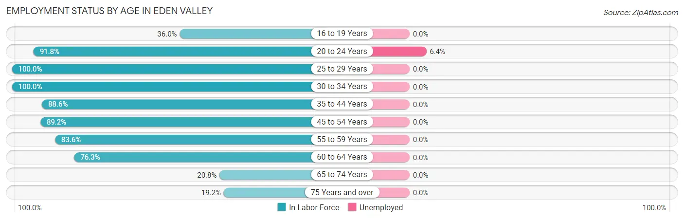 Employment Status by Age in Eden Valley