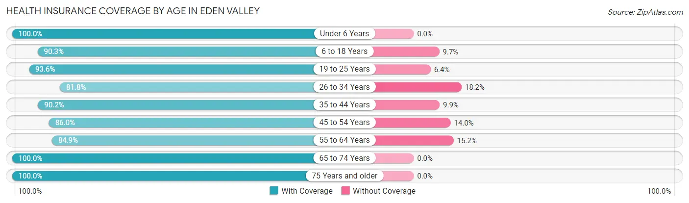 Health Insurance Coverage by Age in Eden Valley