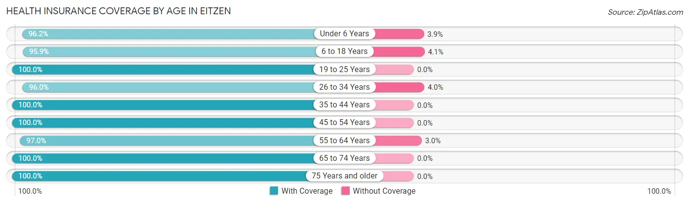Health Insurance Coverage by Age in Eitzen