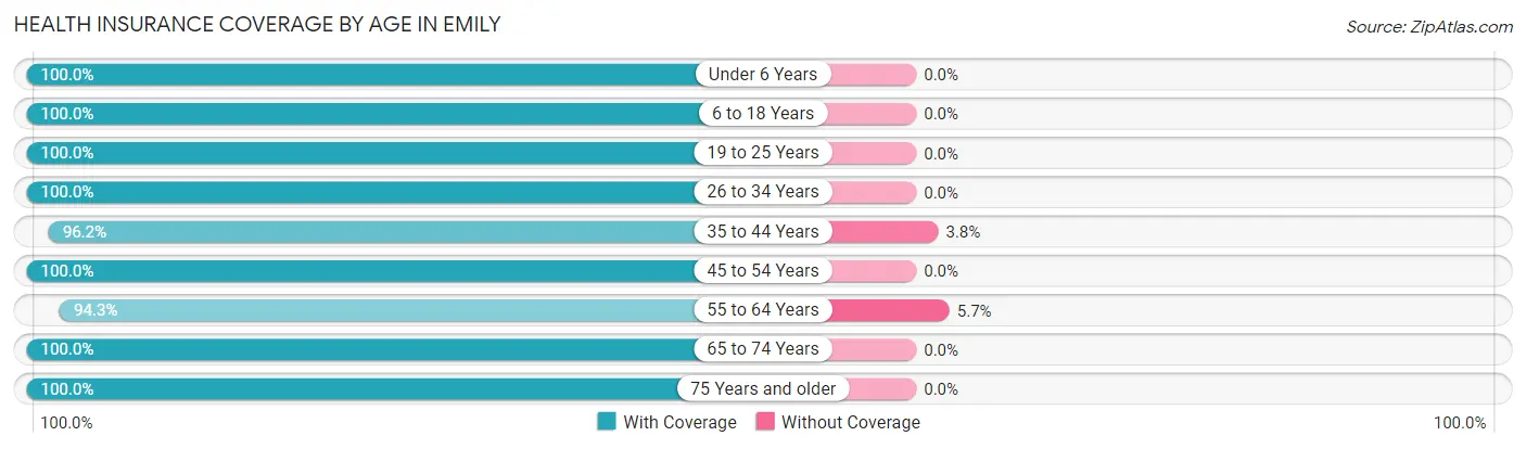 Health Insurance Coverage by Age in Emily