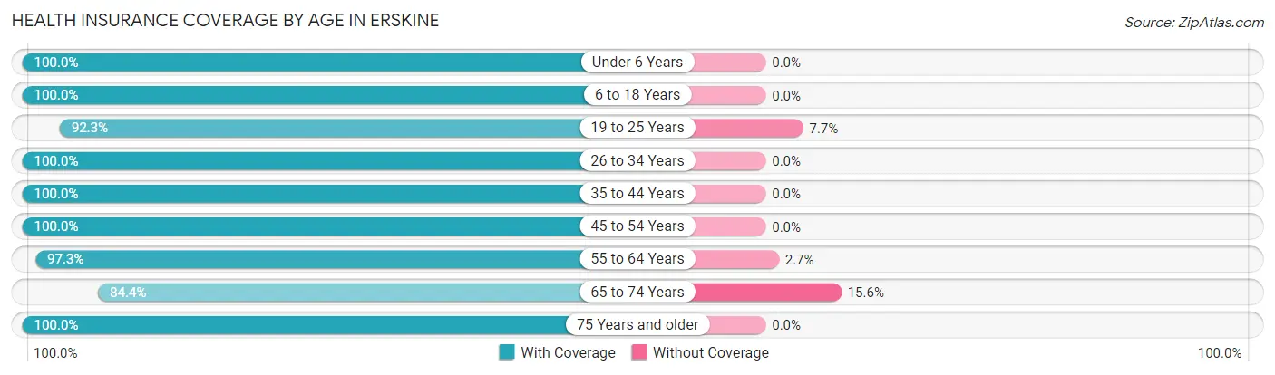 Health Insurance Coverage by Age in Erskine