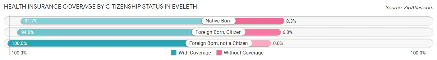 Health Insurance Coverage by Citizenship Status in Eveleth