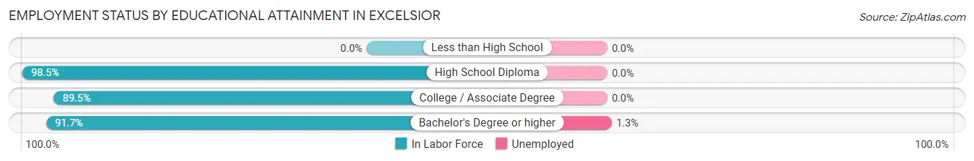 Employment Status by Educational Attainment in Excelsior