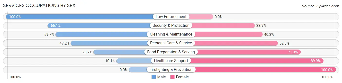 Services Occupations by Sex in Fergus Falls