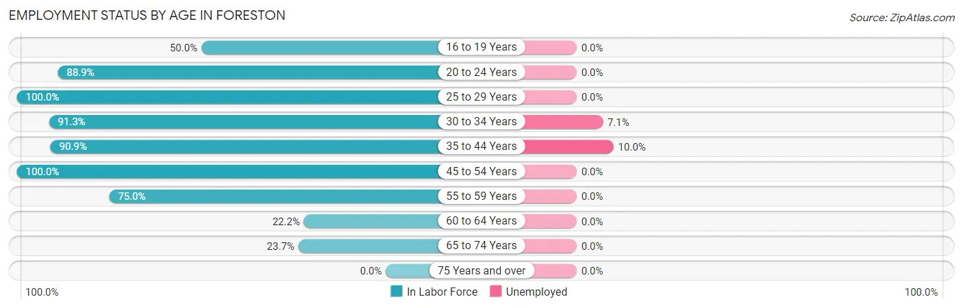 Employment Status by Age in Foreston