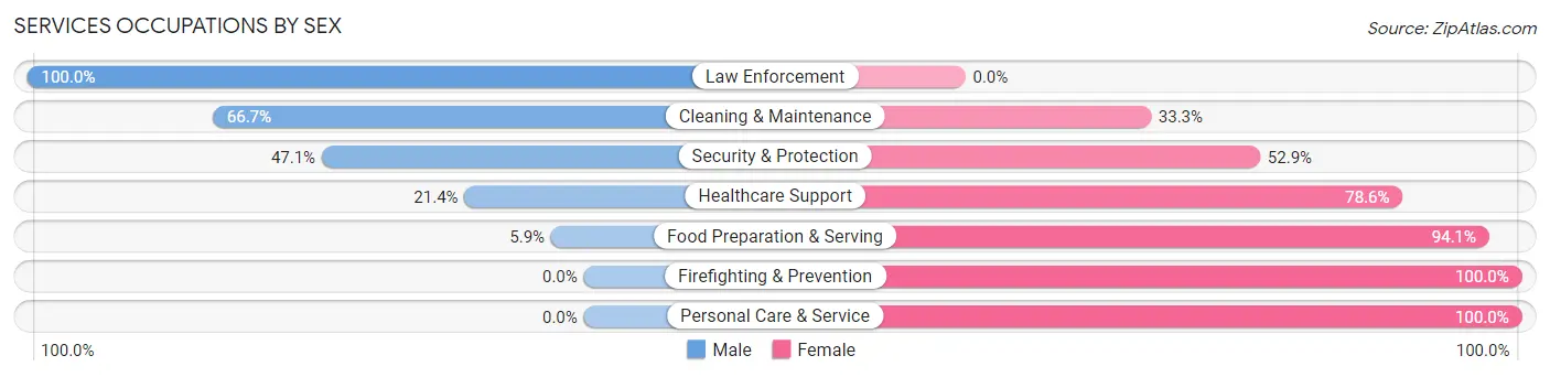 Services Occupations by Sex in Foreston