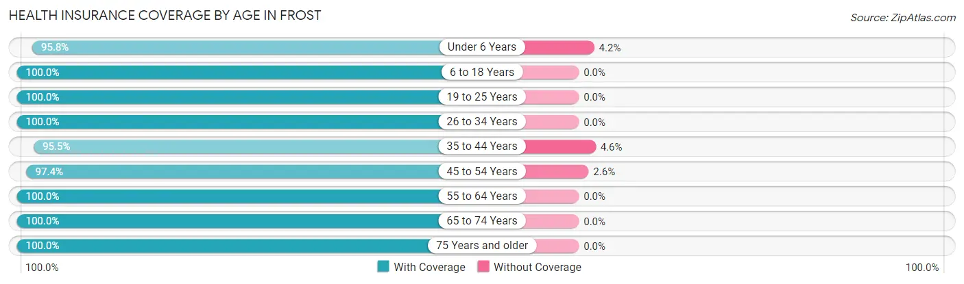 Health Insurance Coverage by Age in Frost
