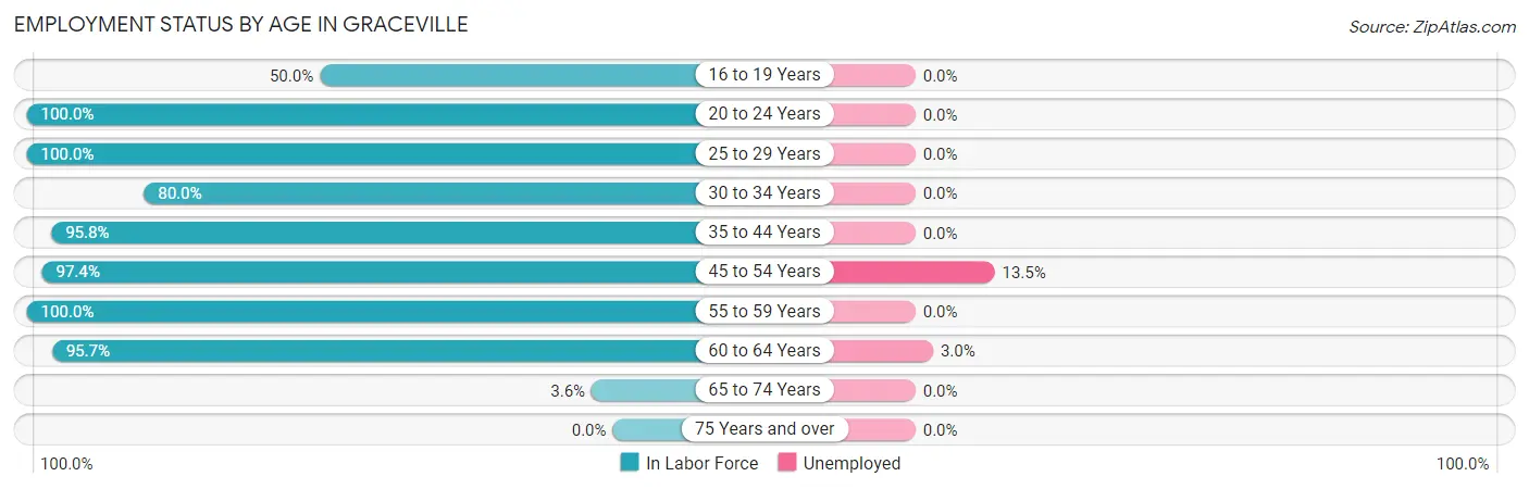 Employment Status by Age in Graceville