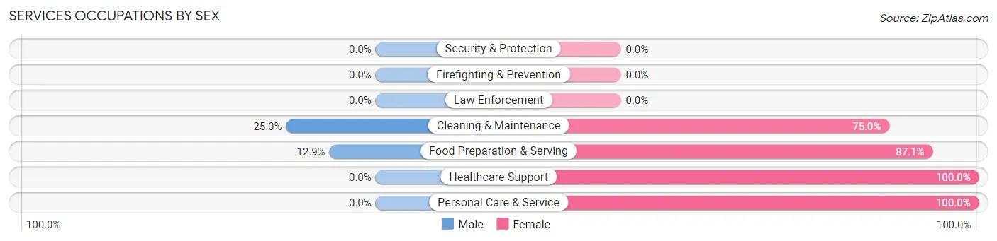 Services Occupations by Sex in Graceville