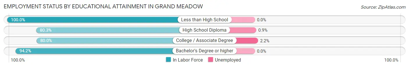 Employment Status by Educational Attainment in Grand Meadow