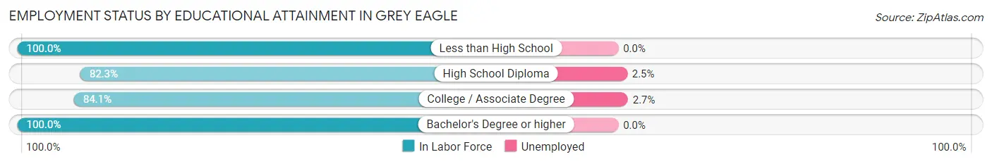 Employment Status by Educational Attainment in Grey Eagle