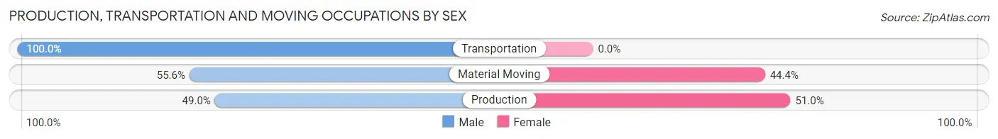 Production, Transportation and Moving Occupations by Sex in Hanley Falls