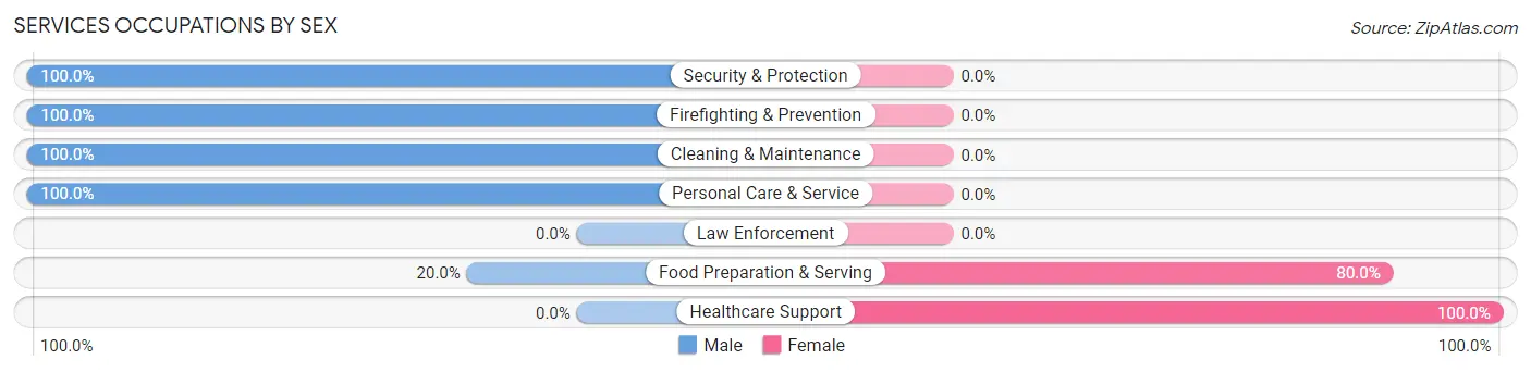 Services Occupations by Sex in Herman
