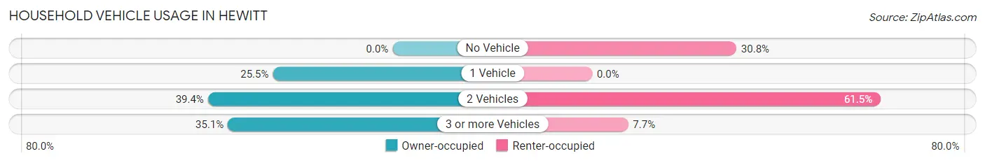 Household Vehicle Usage in Hewitt