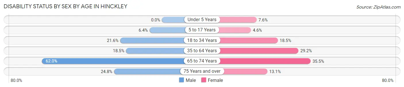 Disability Status by Sex by Age in Hinckley