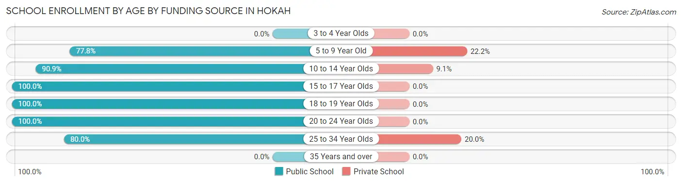 School Enrollment by Age by Funding Source in Hokah