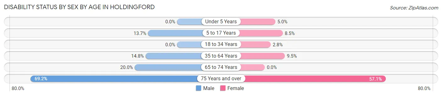 Disability Status by Sex by Age in Holdingford