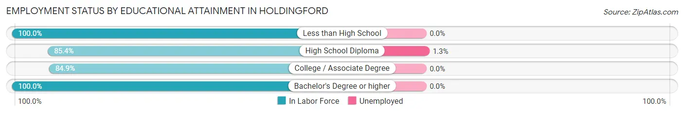 Employment Status by Educational Attainment in Holdingford