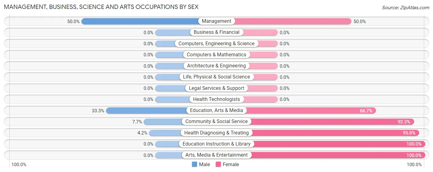 Management, Business, Science and Arts Occupations by Sex in Holland
