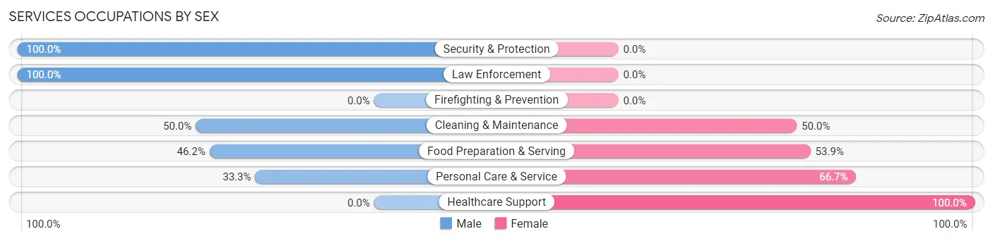 Services Occupations by Sex in Isle