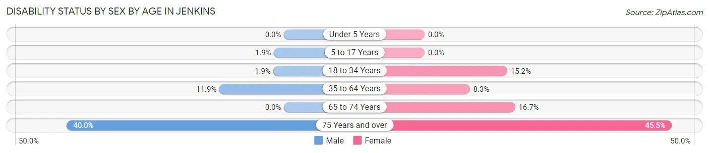 Disability Status by Sex by Age in Jenkins
