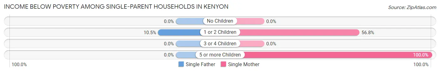 Income Below Poverty Among Single-Parent Households in Kenyon