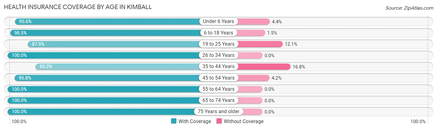 Health Insurance Coverage by Age in Kimball