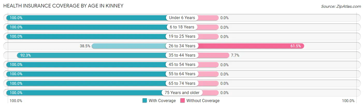 Health Insurance Coverage by Age in Kinney