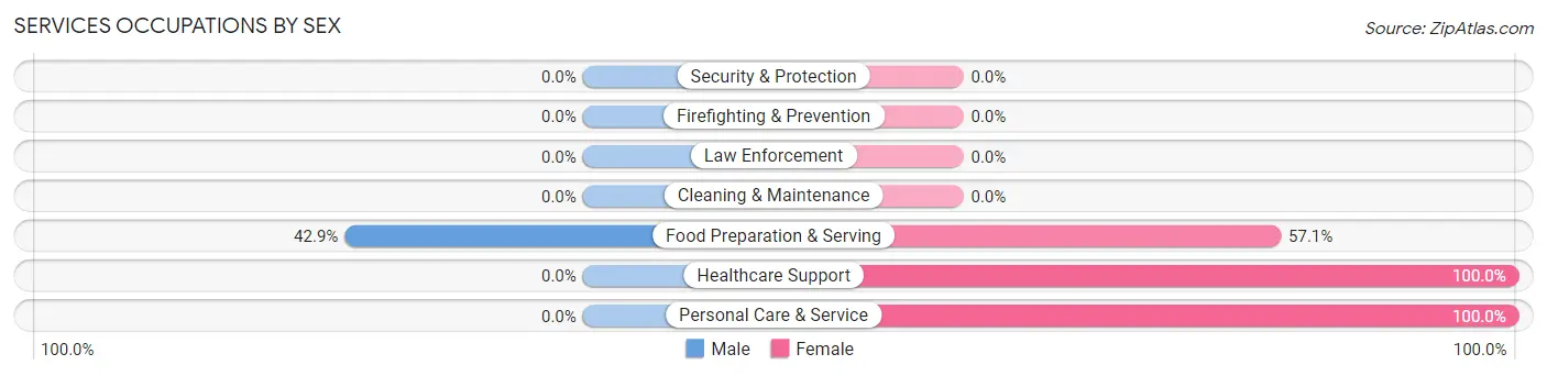 Services Occupations by Sex in Kinney