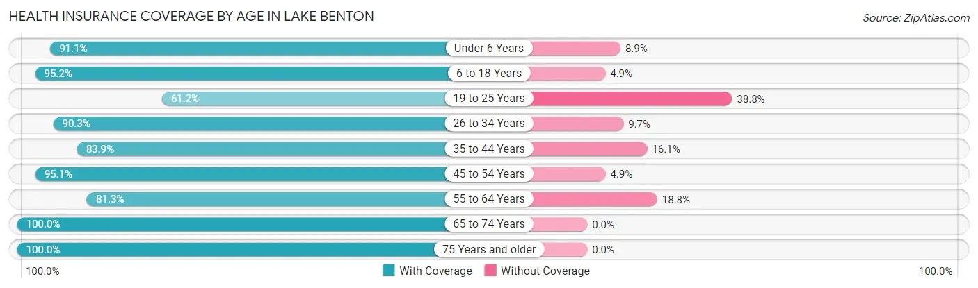Health Insurance Coverage by Age in Lake Benton