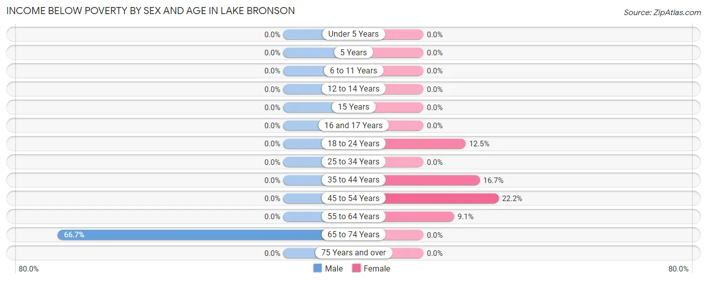 Income Below Poverty by Sex and Age in Lake Bronson