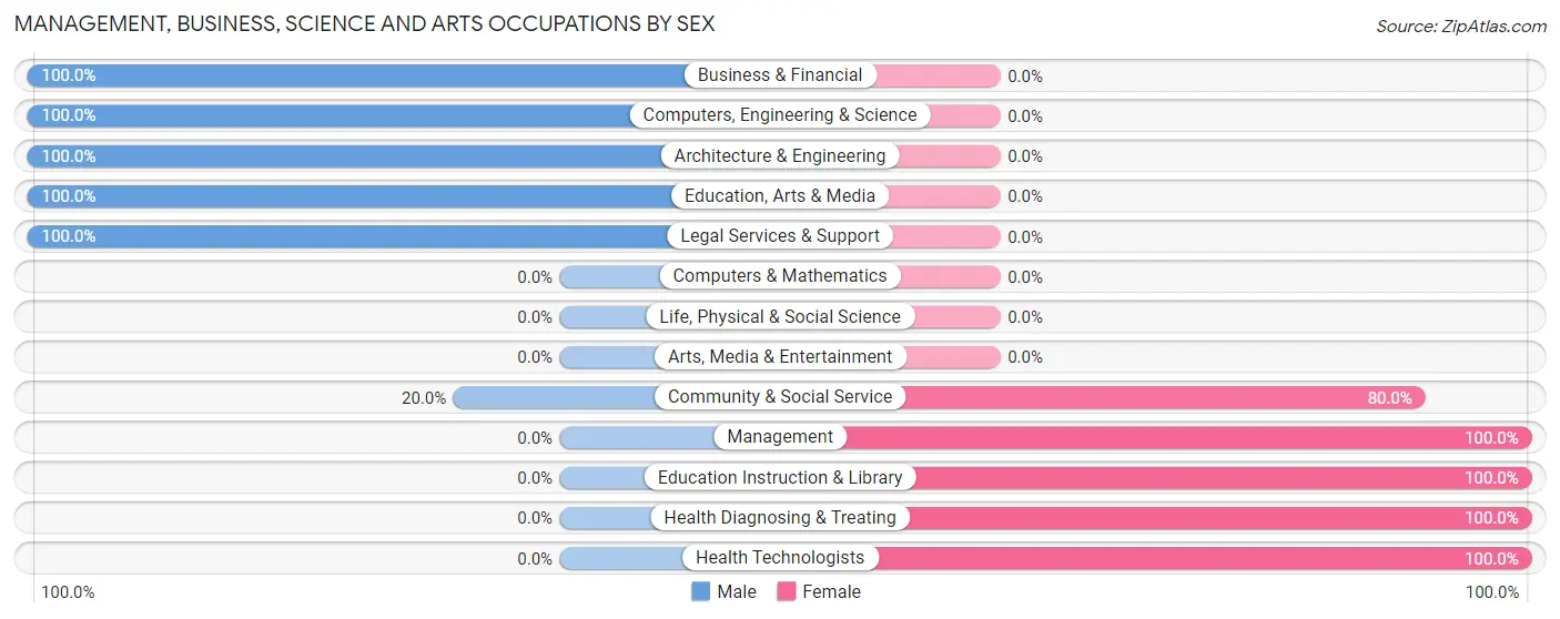 Management, Business, Science and Arts Occupations by Sex in Lake George