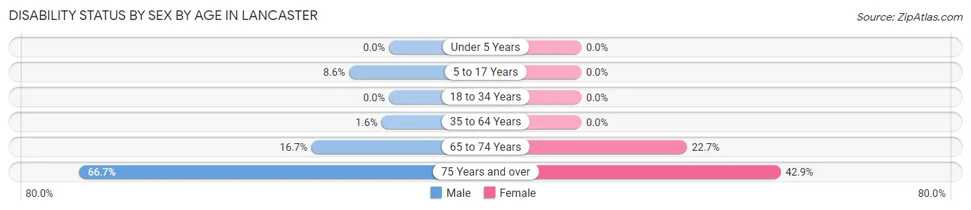 Disability Status by Sex by Age in Lancaster