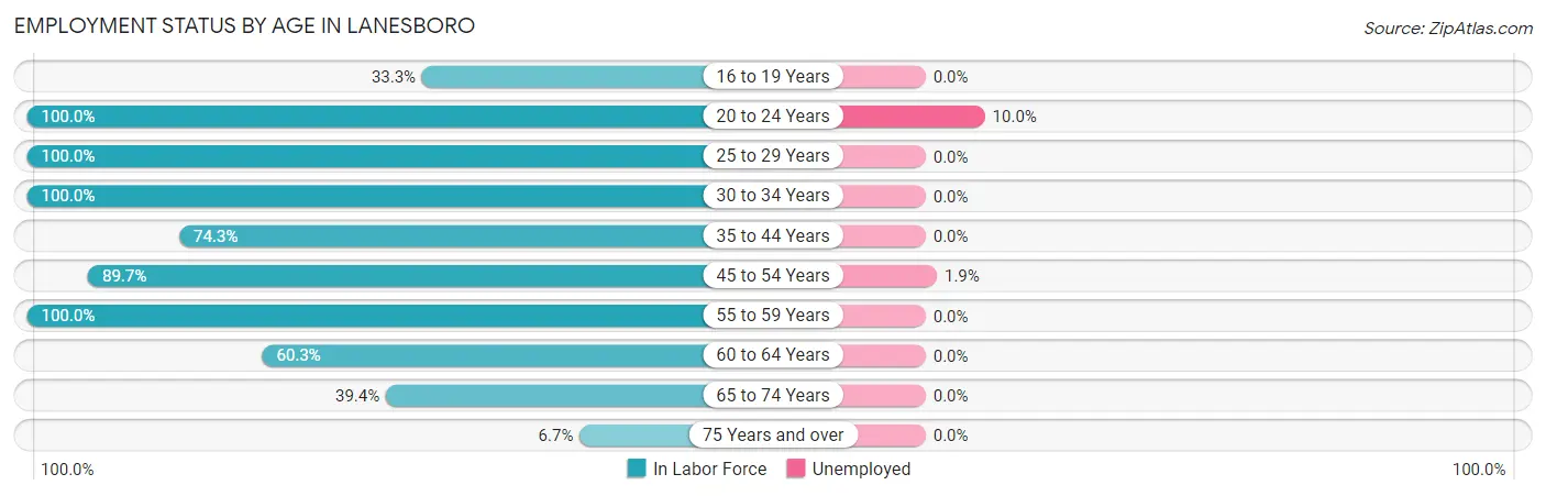 Employment Status by Age in Lanesboro