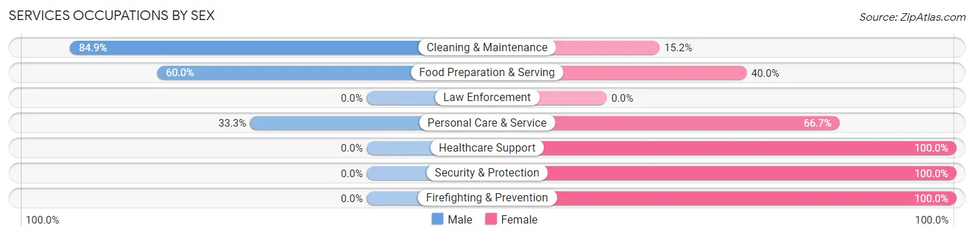 Services Occupations by Sex in Lanesboro