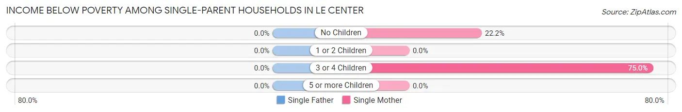 Income Below Poverty Among Single-Parent Households in Le Center