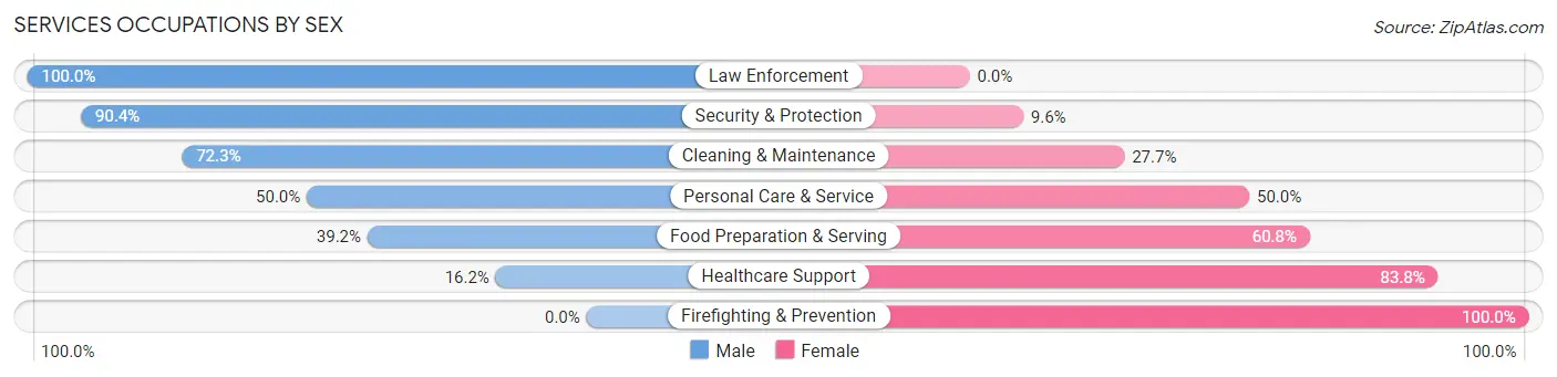 Services Occupations by Sex in Lindstrom