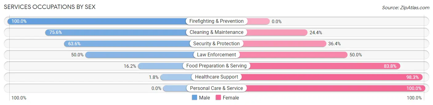 Services Occupations by Sex in Litchfield