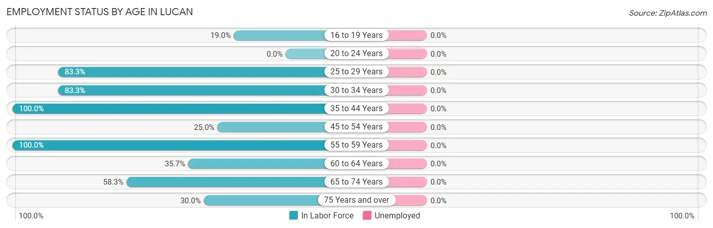 Employment Status by Age in Lucan