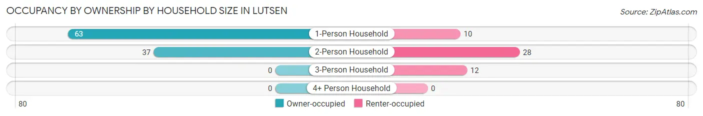 Occupancy by Ownership by Household Size in Lutsen
