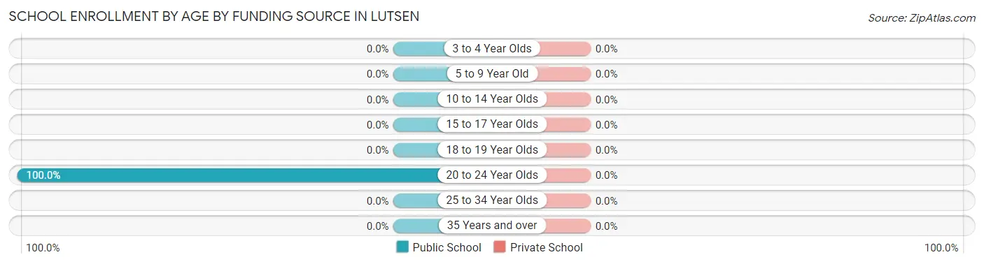 School Enrollment by Age by Funding Source in Lutsen
