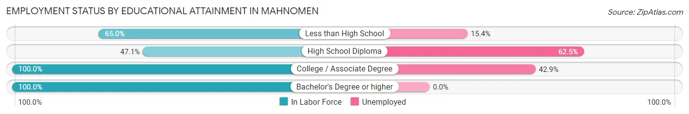 Employment Status by Educational Attainment in Mahnomen